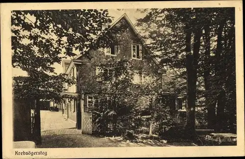 Ak Krebsöge Radevormwald Oberbergischer Kreis, Krebsögersteg, Gasthaus