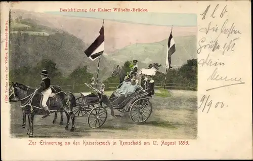Ak Remscheid im Bergischen Land, Kaiserbesuch 1899, Besichtigung der Kaiser Wilhelm Brücke