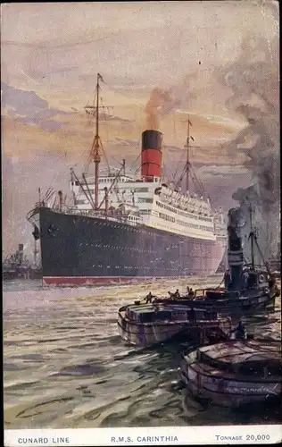 Künstler Ak Passagierdampfer RMS Carinthia, Cunard Line