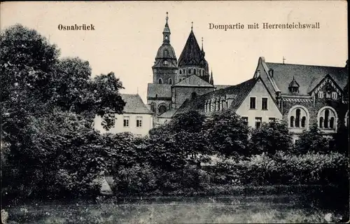 Ak Osnabrück in Niedersachsen, Dom, Herrenteichswall
