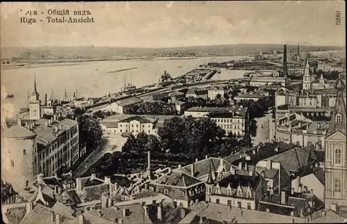 Ak Riga Lettland, Gesamtansicht