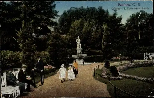 Ak Bytom Beuthen Oberschlesien, Anlagen in der Tarnowitzer Straße