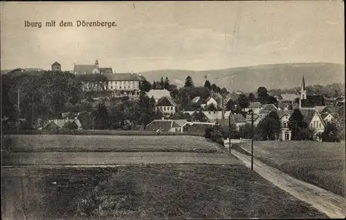 Ak Bad Iburg am Teutoburger Wald, Panorama mit Dörenberg