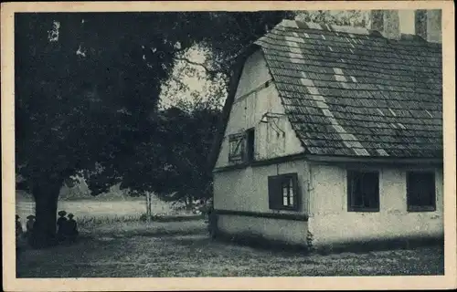Ak Pokój Carlsruhe Oberschlesien, Schifferhäuschen am Schwedenteich