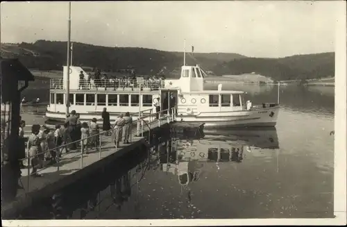 Foto Ak Brno Brünn Südmähren, Salondampfer, Fahrgäste, Brücke