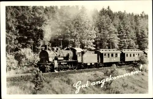 Ak Ich komme, Deutsche Eisenbahn, Dampflok in voller Fahrt