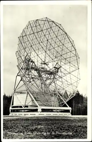 Ak Dwingeloo Drenthe Niederlande, Radioteleskop am Davidshoeve