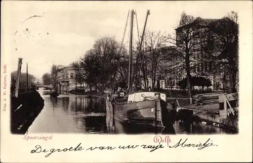 Ak Delft Südholland Niederlande, Spoorsingel