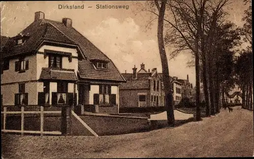 Ak Dirksland Südholland, Stationsweg