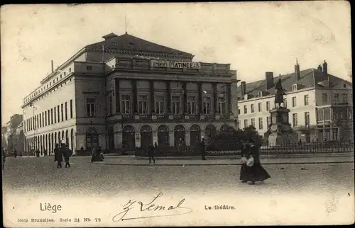 Ak Liège Lüttich Wallonien, Theater, Denkmal