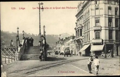 Ak Liège Lüttich Wallonien, La Passerelle, le Quai des Pecheurs