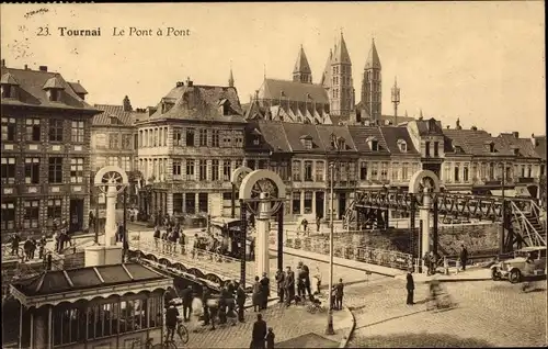 Ak Tournai Wallonien Hennegau, Le Pont a Pont