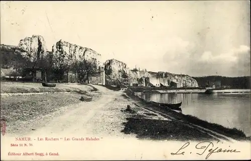 Ak Namur Wallonien, Felsen Les Grands Malades