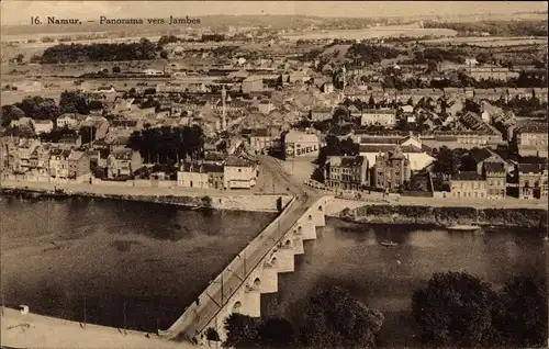 Ak Jambes Namur Wallonien, Panorama, Brücke