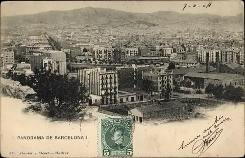 Ak Barcelona Katalonien Spanien, Panorama