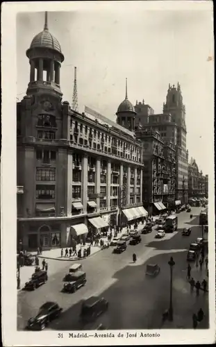 Ak Madrid Spanien, Avenida de Jose Antonio