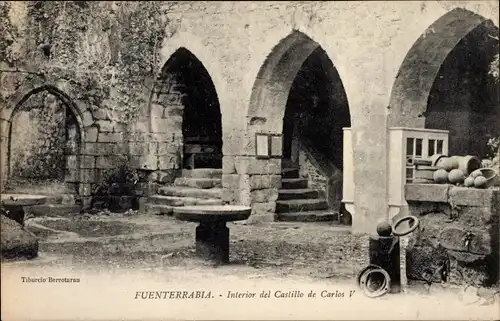 Ak Fuenterrabia Baskenland Spanien, Interior del Castillo de Carlos V, Innenhof