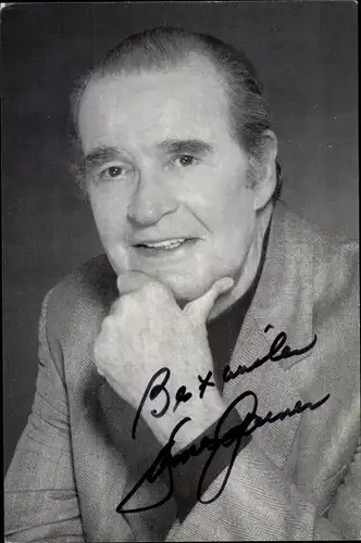 Foto Ak Schauspieler James Garner, Portrait, Autogramm