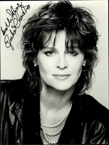 Foto Schauspielerin Julie Christie, Portrait, Autogramm