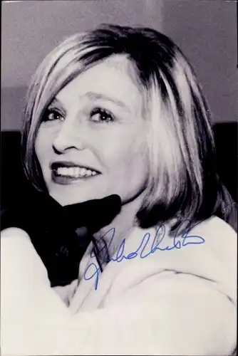 Foto Schauspielerin Julie Christie, Portrait, Autogramm