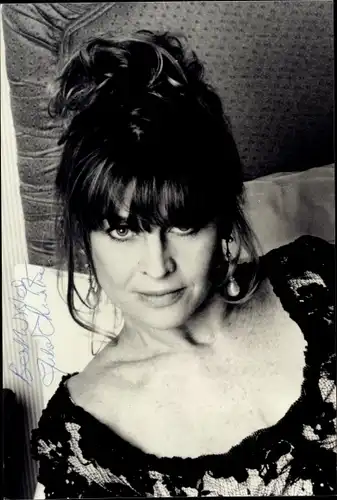 Foto Schauspielerin Julie Christie, Portrait, Autogramm