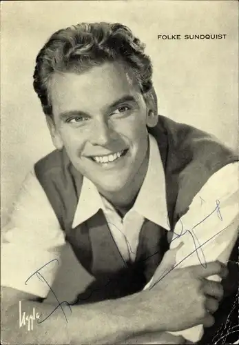 Foto Schauspieler Folke Sundquist, Portrait, Autogramm