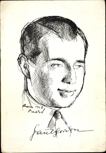 Künstler Ak Schauspieler Paul Gordon, Portrait, Autogramm