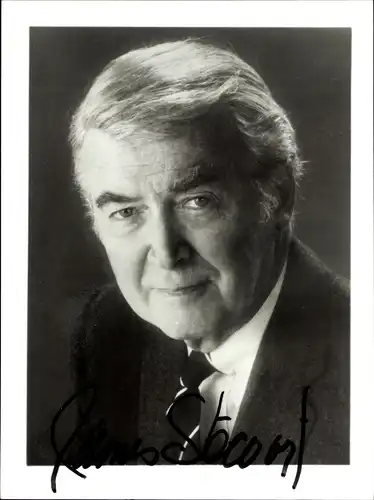 Foto Schauspieler James Stewart, Portrait, Autogramm