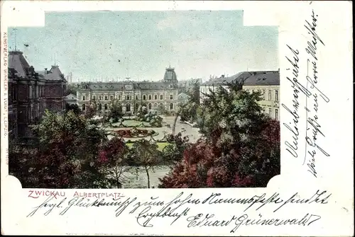 Ak Zwickau in Sachsen, Albertplatz