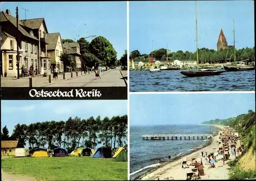 Ak Ostseebad Rerik, Leuchtturmstraße, Hafen, Strand, Zeltplatz