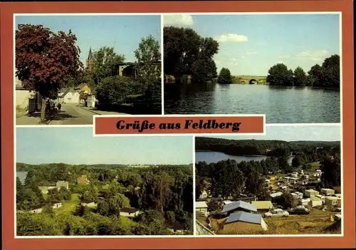 Ak Feldberg in Mecklenburg, Teilansicht, See, Panorama