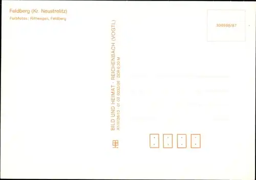 Ak Feldberg in Mecklenburg, Teilansicht, See, Panorama