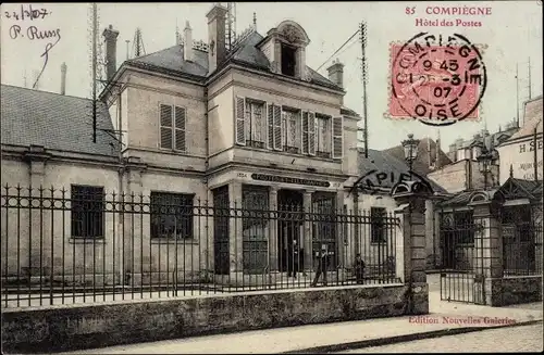 Ak Compiègne Oise, Hotel des Postes