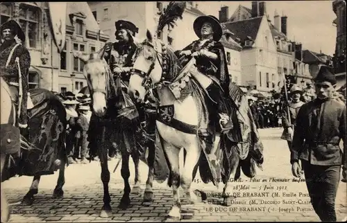 Ak Compiègne Oise, Party zu Ehren von Jeanne d'Arc 1911, dem Herzog von Brabant