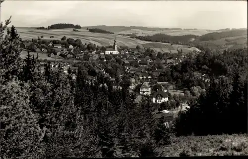 Ak Wurzbach in Thüringen, Ortsansicht, Kirche