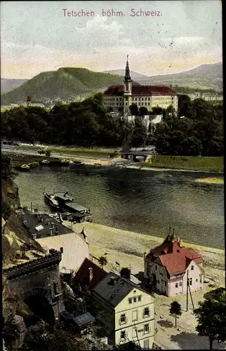 Ak Děčín Tetschen an der Elbe Region Aussig, Schloss