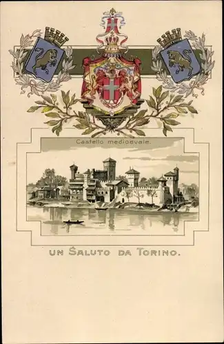 Wappen Litho Torino Turin Piemonte, Castello medioevale