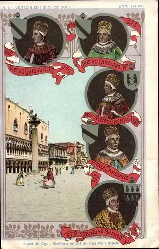 Litho Venedig, Palazzo dei Dogi, Pietro Candiano, Dogen