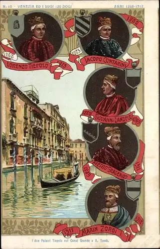 Litho Venezia Venedig Veneto, Canal Grande, Palazzo Tiepolo, Ed I Suoi 120 Dogi
