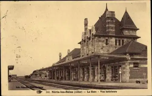 Ak Néris les Bains Allier, La Gare, Vue Interieure