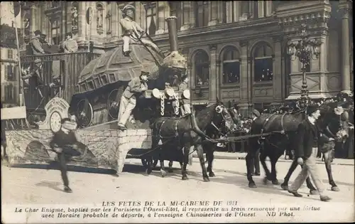 Ak Paris, Les Fetes de la Mi Careme, Festzug, Festwagen