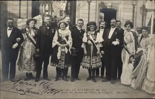 Ak Paris, Les Fetes de la Mi Careme, Königin der Königinnen im Elysee-Palast