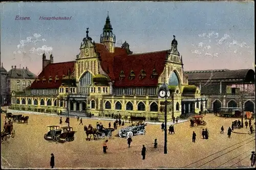 Ak Essen im Ruhrgebiet, Hauptbahnhof, Außenansicht