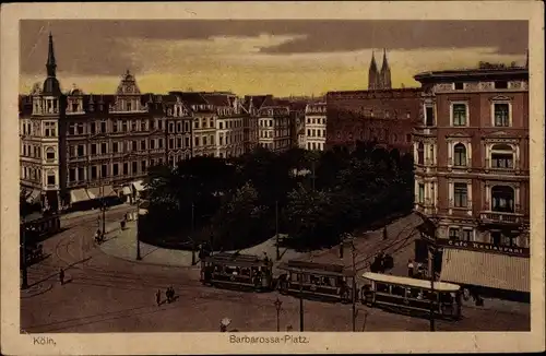 Ak Köln am Rhein, Barbarossa-Platz, Straßenbahn