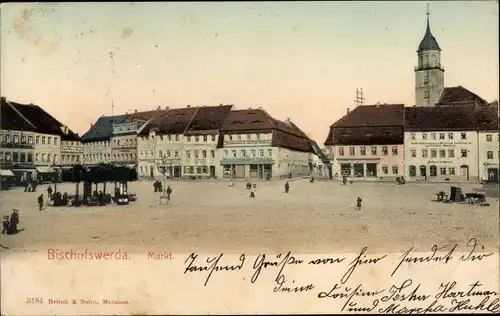 Ak Bischofswerda, Markt, Buchdruckerei Paul Klepsch