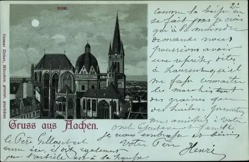 Mondschein Litho Aachen, Dom