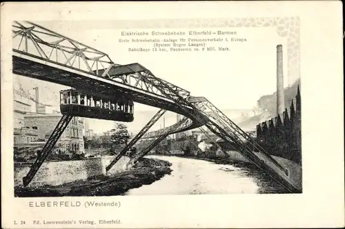 Ak Elberfeld Wuppertal, Westende, Schwebebahn