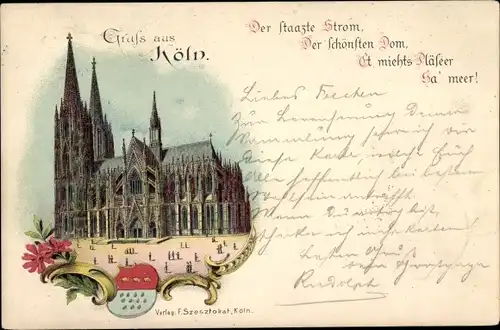 Litho Köln Rhein, Dom, Wappen