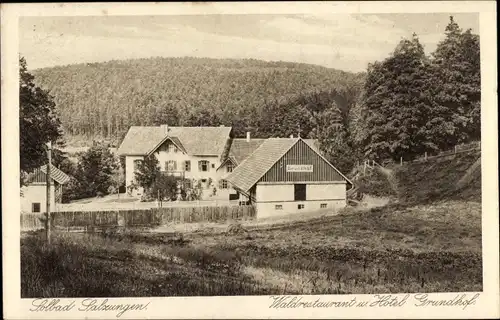 Ak Bad Salzungen in Thüringen, Waldrestaurant Hotel Grundhof