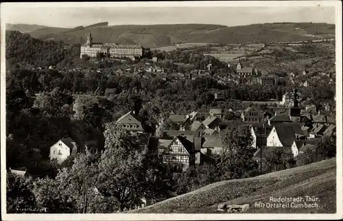 Ak Rudolstadt in Thüringen, Panorama mit Ortsteil Cumbach